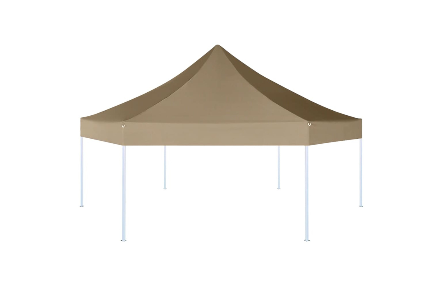 vidaXL 362009 Hexagonal Pop-up Foldable Marquee 3.6x3.1 M Taupe 220g/m²