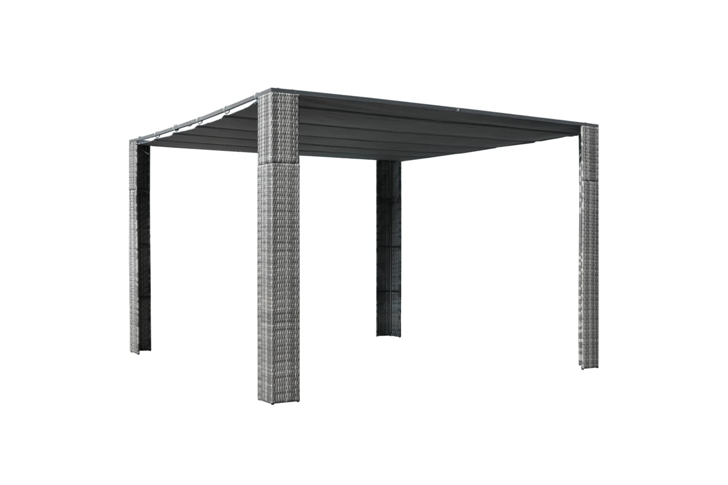 vidaXL 44818 Gazebo With Roof Poly Rattan 300x300x200cm Grey And Anthracite