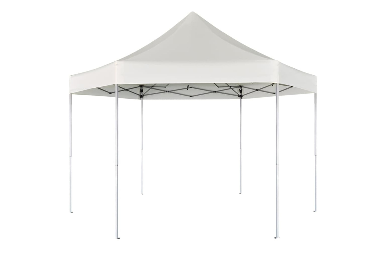 vidaXL 42106 Hexagonal Pop-up Foldable Marquee Cream White 3.6x3.1 M
