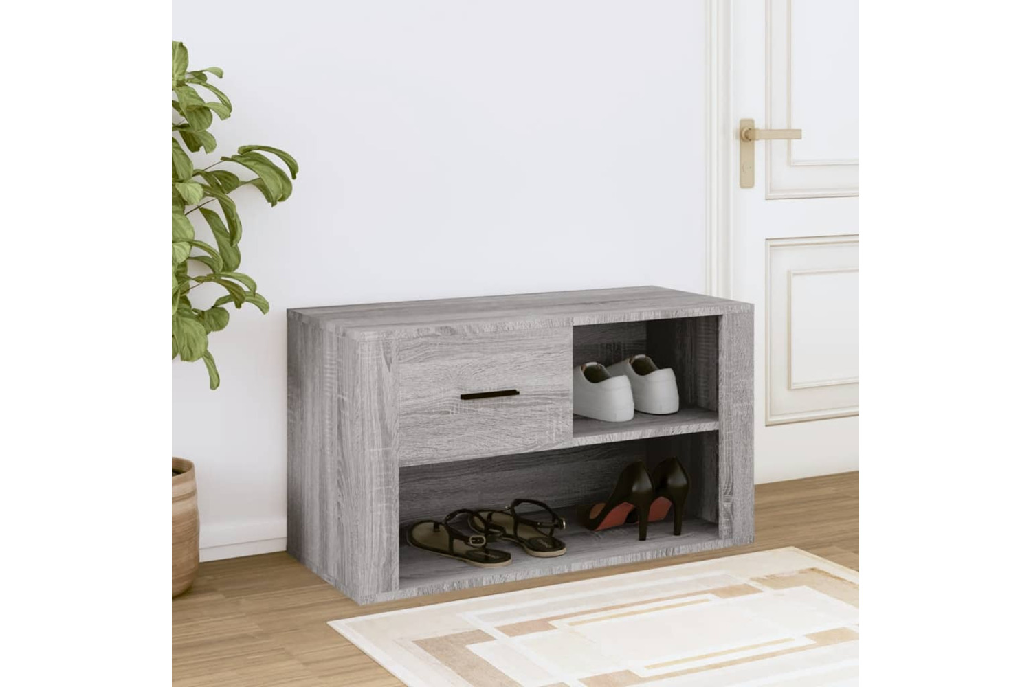 vidaXL 816758 Shoe Cabinet Grey Sonoma 80x35x45cm Engineered Wood