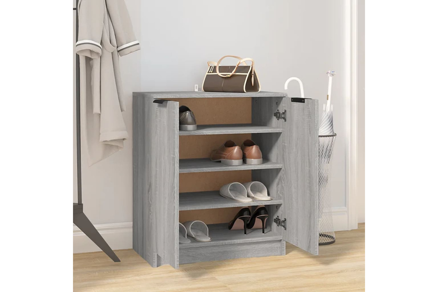 vidaXL 817103 Shoe Cabinet Grey Sonoma 59x35x70cm Engineered Wood