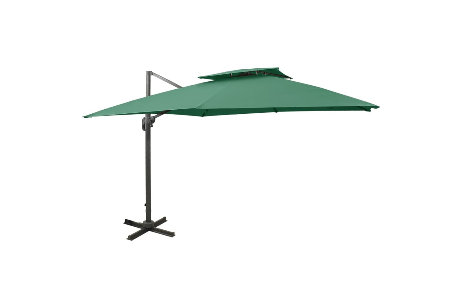 vidaXL 312370 Cantilever Umbrella With Double Top 300x300cm Green