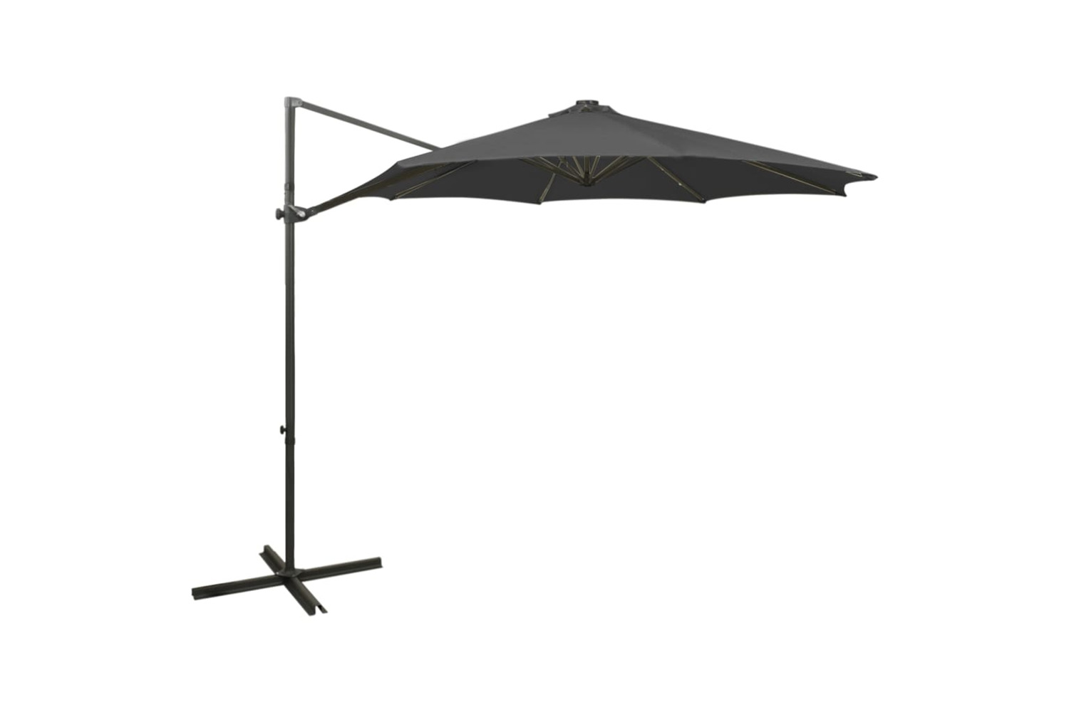 Vidaxl 312338 Cantilever Umbrella With Pole And Led Lights Anthracite 300 Cm