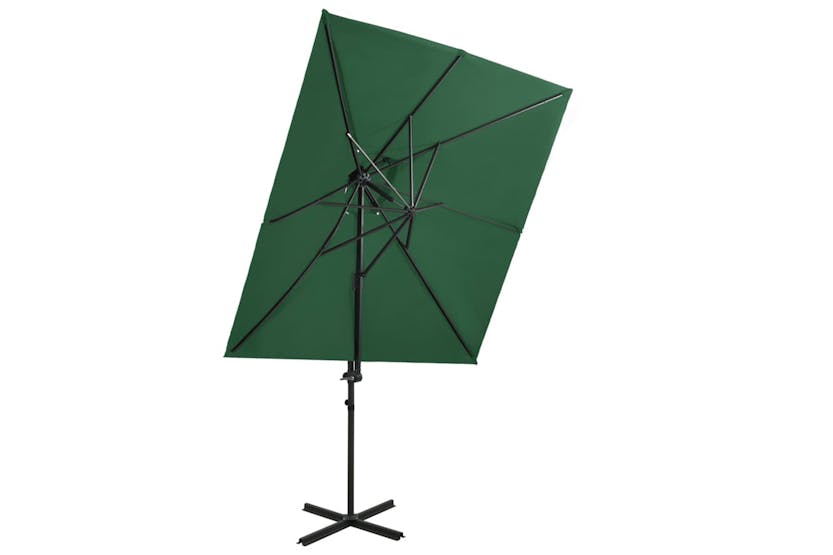 Vidaxl 312361 Cantilever Umbrella With Double Top Green 250x250 Cm
