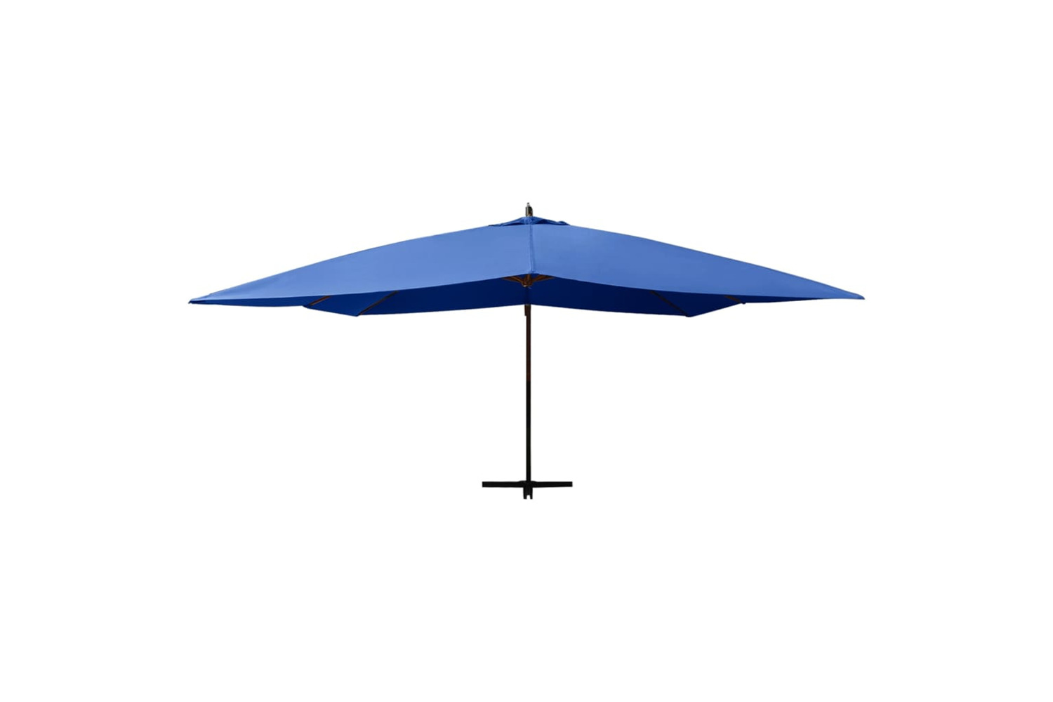vidaXL 318435 Cantilever Umbrella With Wooden Pole 400x300cm Azure Blue