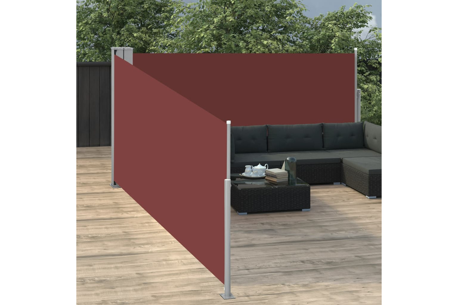 vidaXL 48481 Retractable Side Awning Brown 120x1000cm