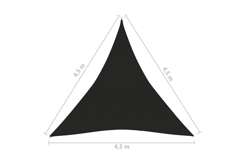 Vidaxl 311755 Sunshade Sail 160 G/mâ² Black 4.5x4.5x4.5 M Hdpe