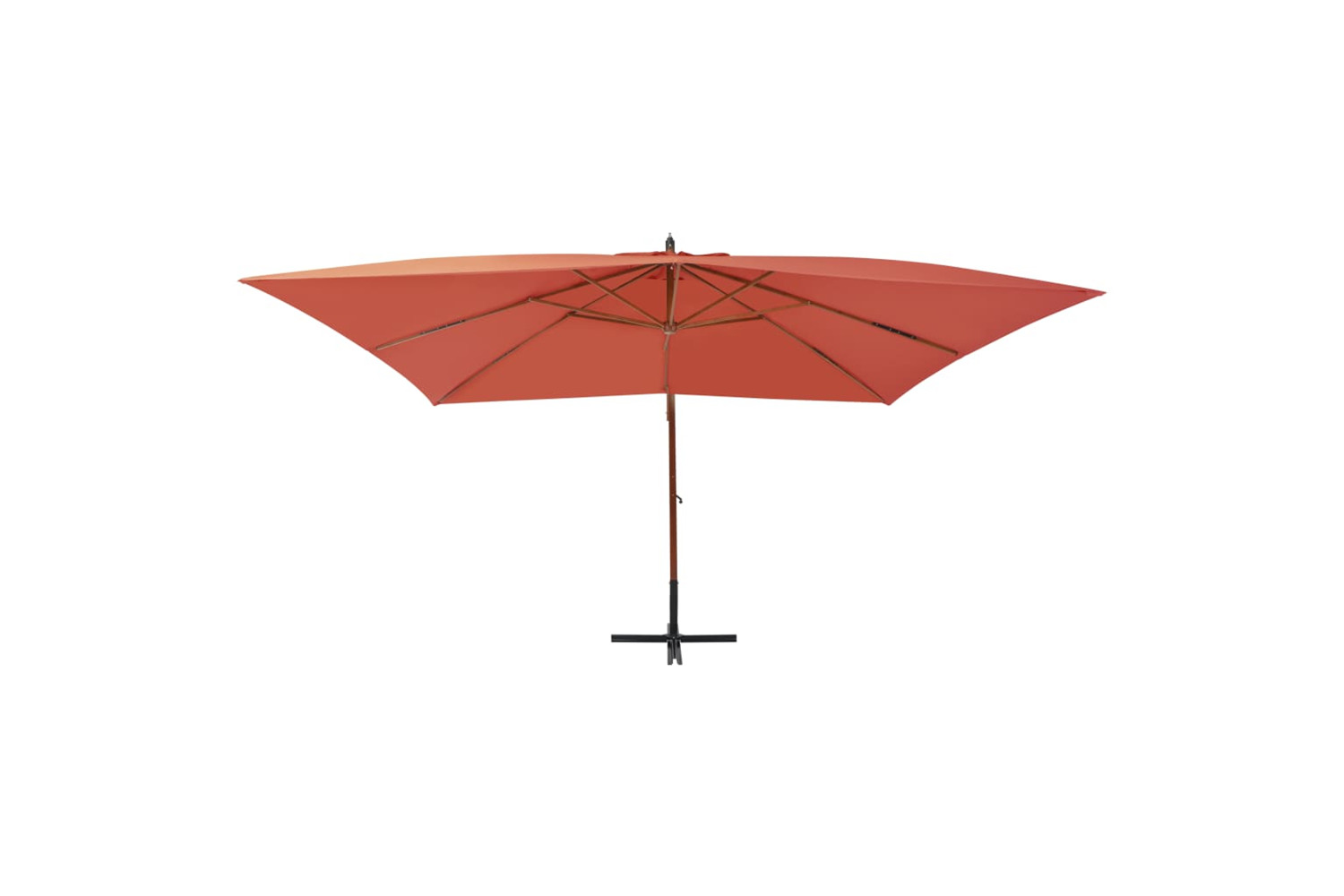 vidaXL 44494 Cantilever Umbrella With Wooden Pole 400x300cm Terracotta