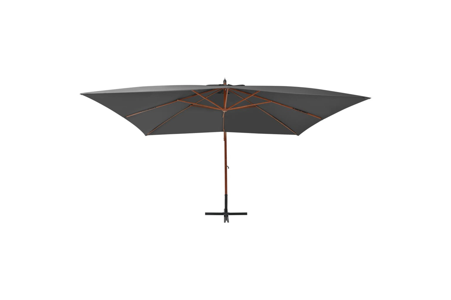 vidaXL 44491 Cantilever Umbrella With Wooden Pole 400x300cm Anthracite