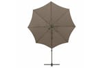 Vidaxl 312339 Cantilever Umbrella With Pole And Led Lights Taupe 300 Cm