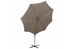Vidaxl 312339 Cantilever Umbrella With Pole And Led Lights Taupe 300 Cm