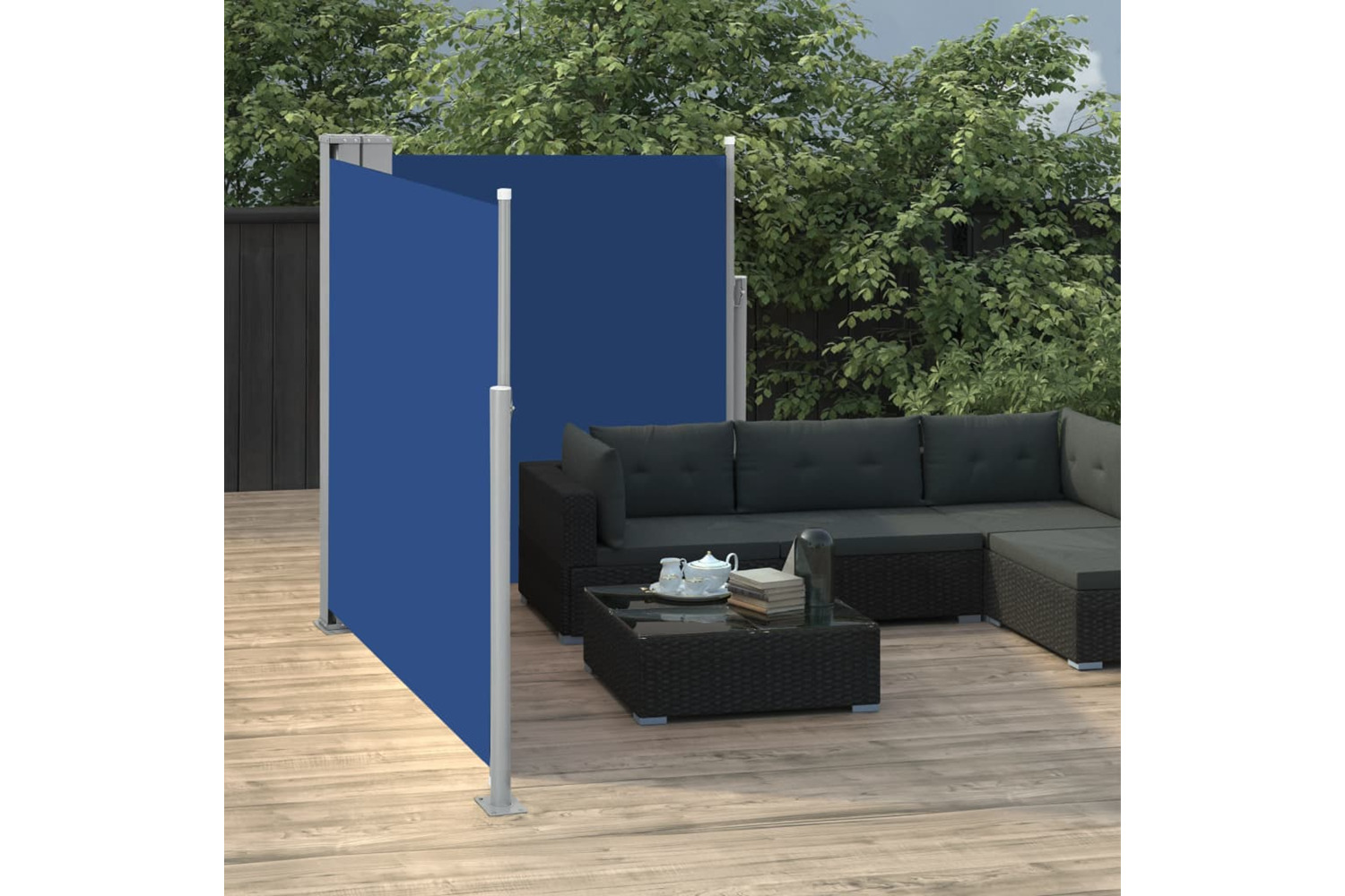 vidaXL 48464 Retractable Side Awning Blue 160x600cm