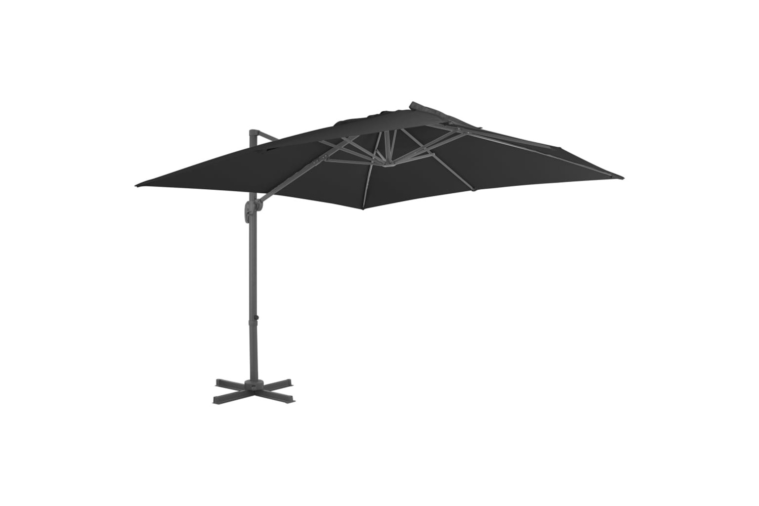 vidaXL 47000 Cantilever Umbrella With Aluminium Pole 3x3 M Black