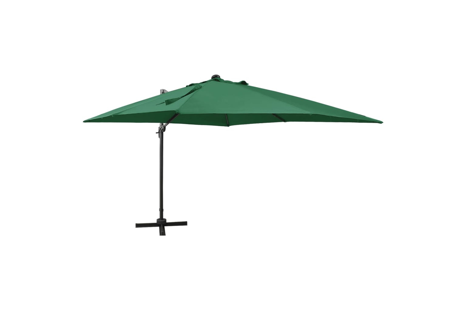 Vidaxl Cantilever Umbrella With Pole And Led Lights Green 300 Cm