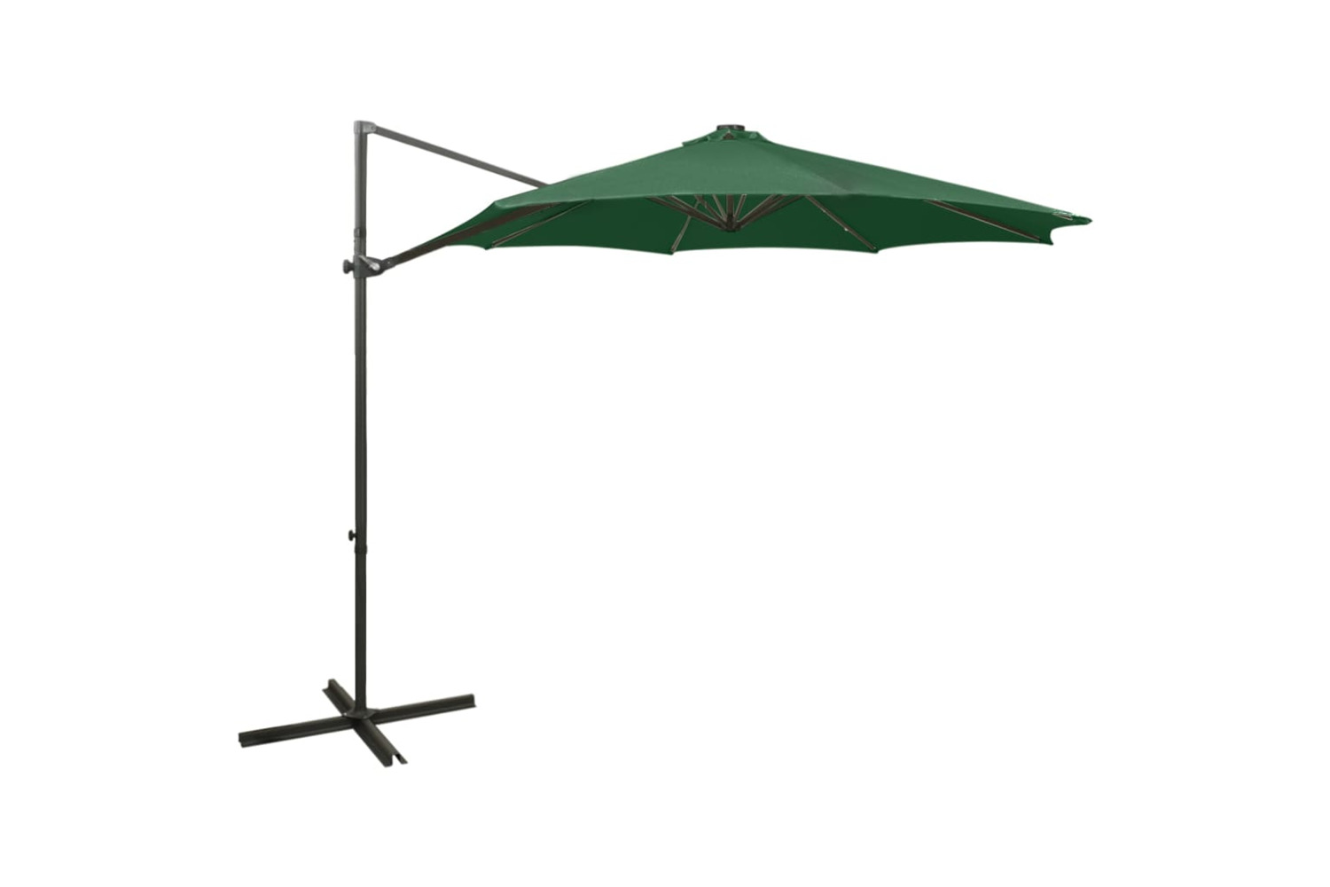 Vidaxl 312337 Cantilever Umbrella With Pole And Led Lights Green 300 Cm