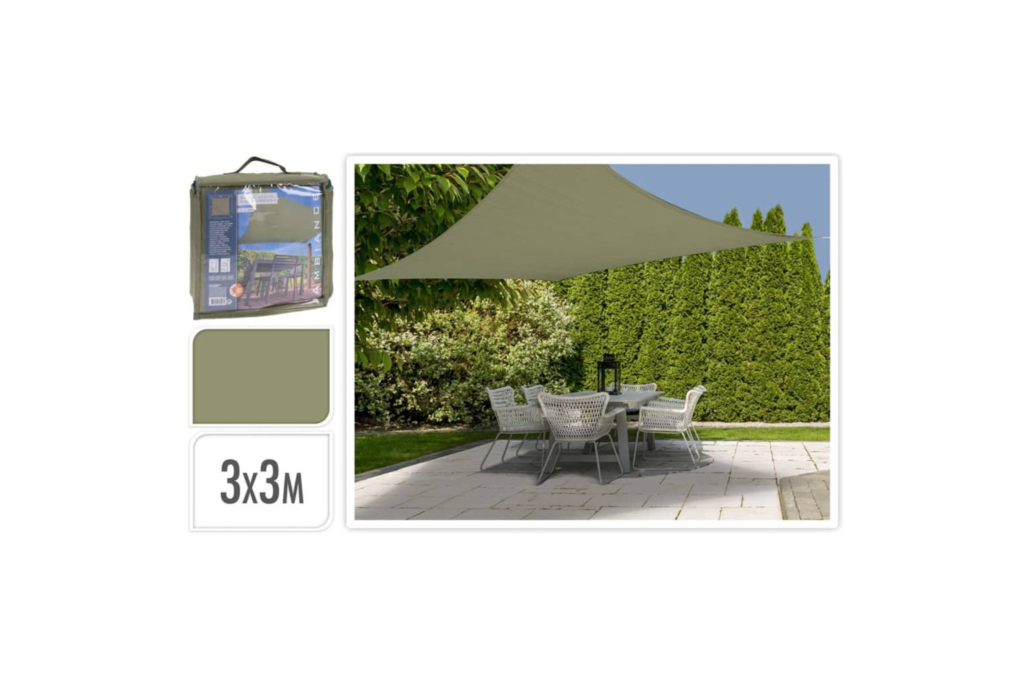Progarden 442199 Shade Cloth 3x3 M Green Square