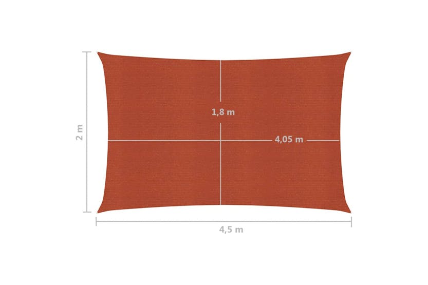 Vidaxl 311340 Sunshade Sail 160 G/mâ² Terracotta 2x4.5 M Hdpe