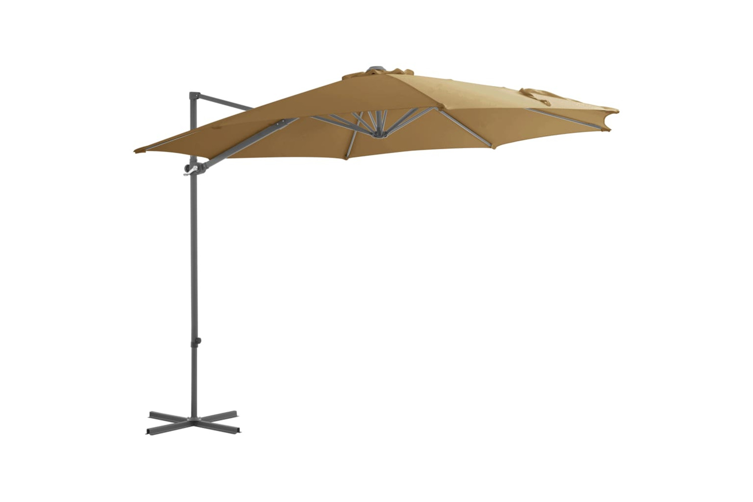 vidaXL 44631 Cantilever Umbrella With Steel Pole Taupe 300cm