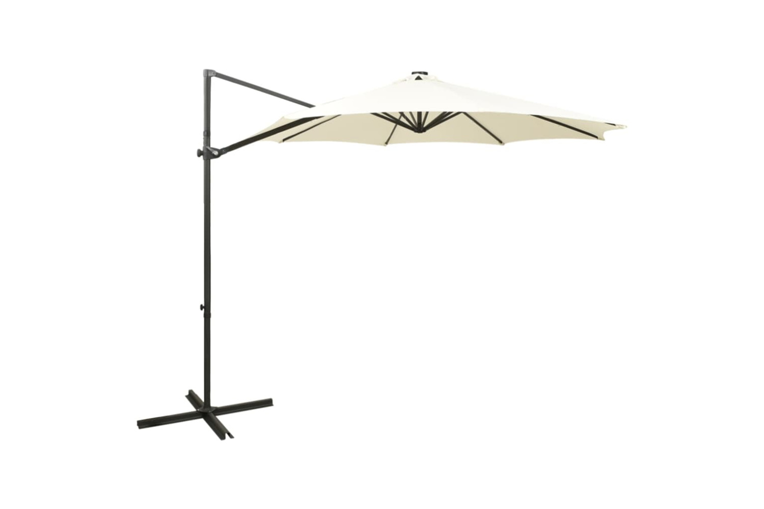Vidaxl 312336 Cantilever Umbrella With Pole And Led Lights Sand 300 Cm