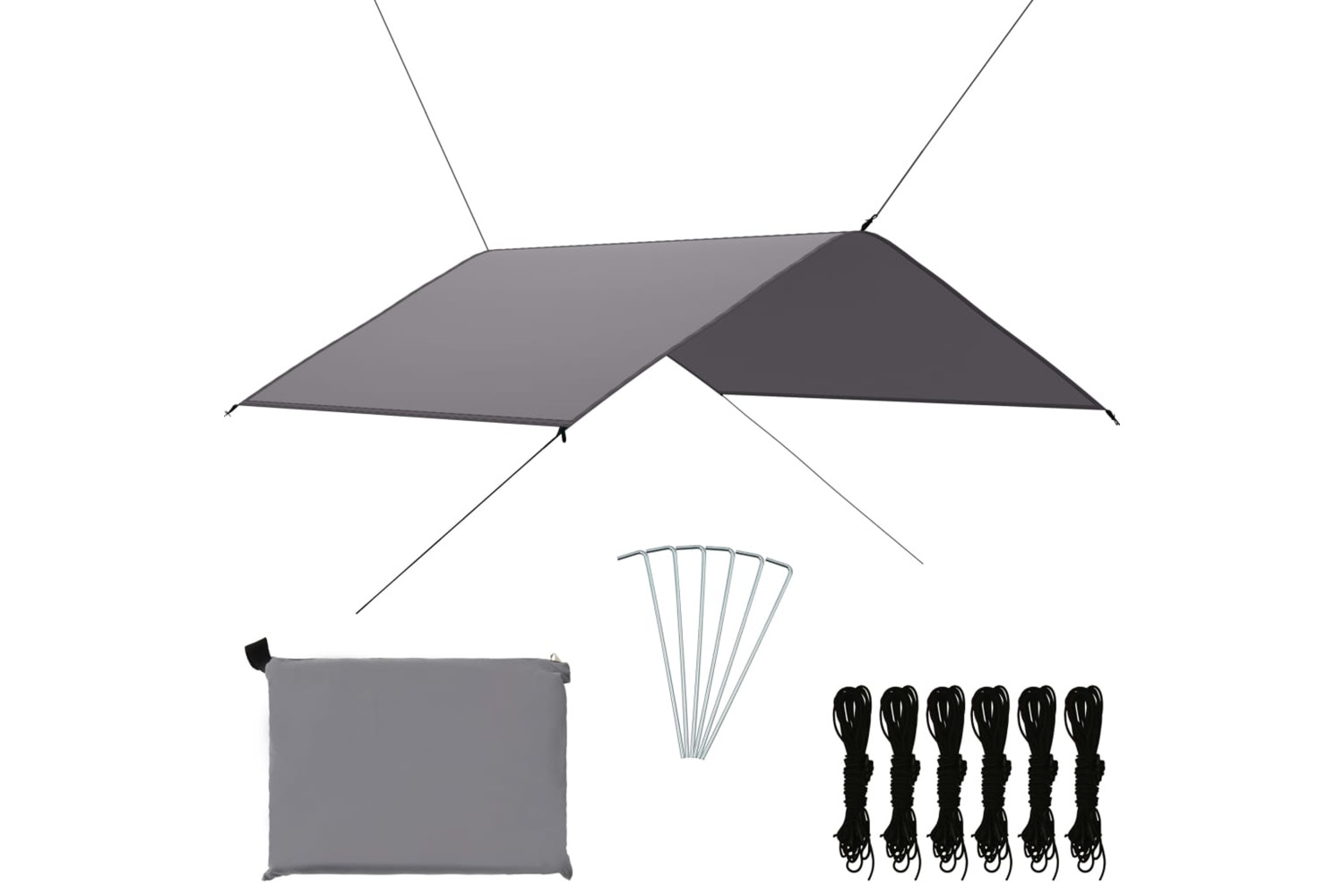vidaXL 93063 Outdoor Tarp 4x4 M Grey