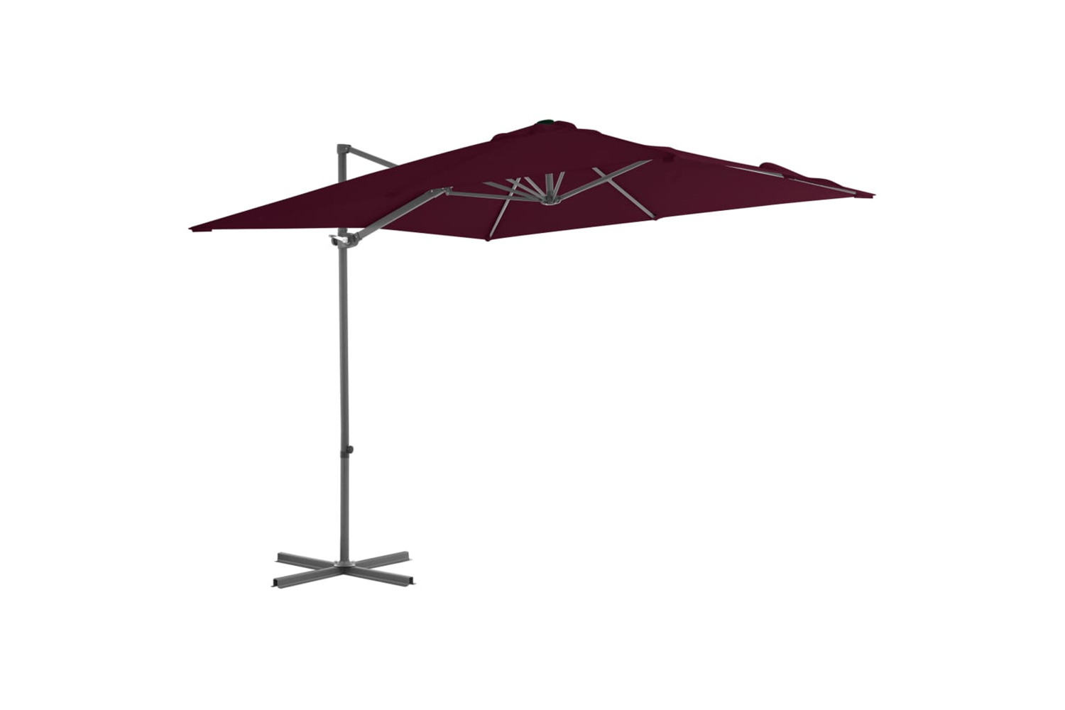 vidaXL 312308 Cantilever Umbrella With Steel Pole Bordeaux Red 250x250cm