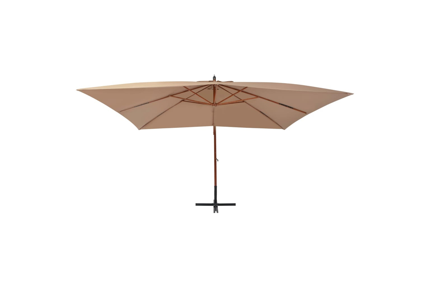vidaXL 44492 Cantilever Umbrella With Wooden Pole 400x300cm Taupe