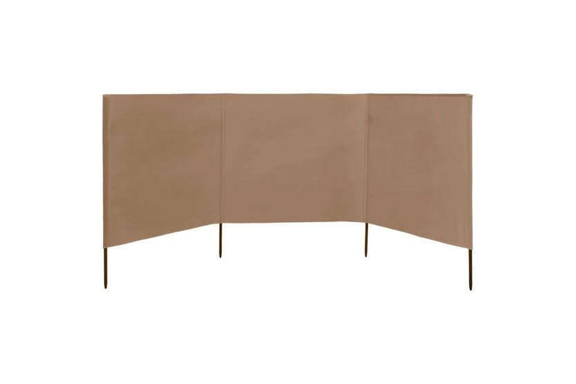 Vidaxl 47151 3-panel Wind Screen Fabric 400x160 Cm Taupe