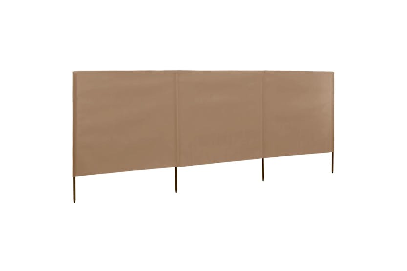 Vidaxl 47151 3-panel Wind Screen Fabric 400x160 Cm Taupe