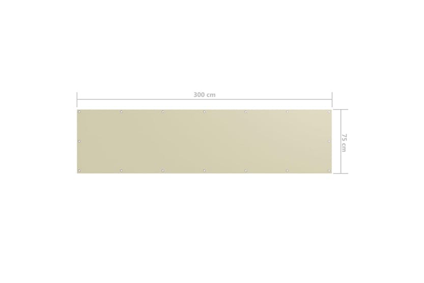 Vidaxl 134948 Balcony Screen Cream 75x300 Cm Oxford Fabric