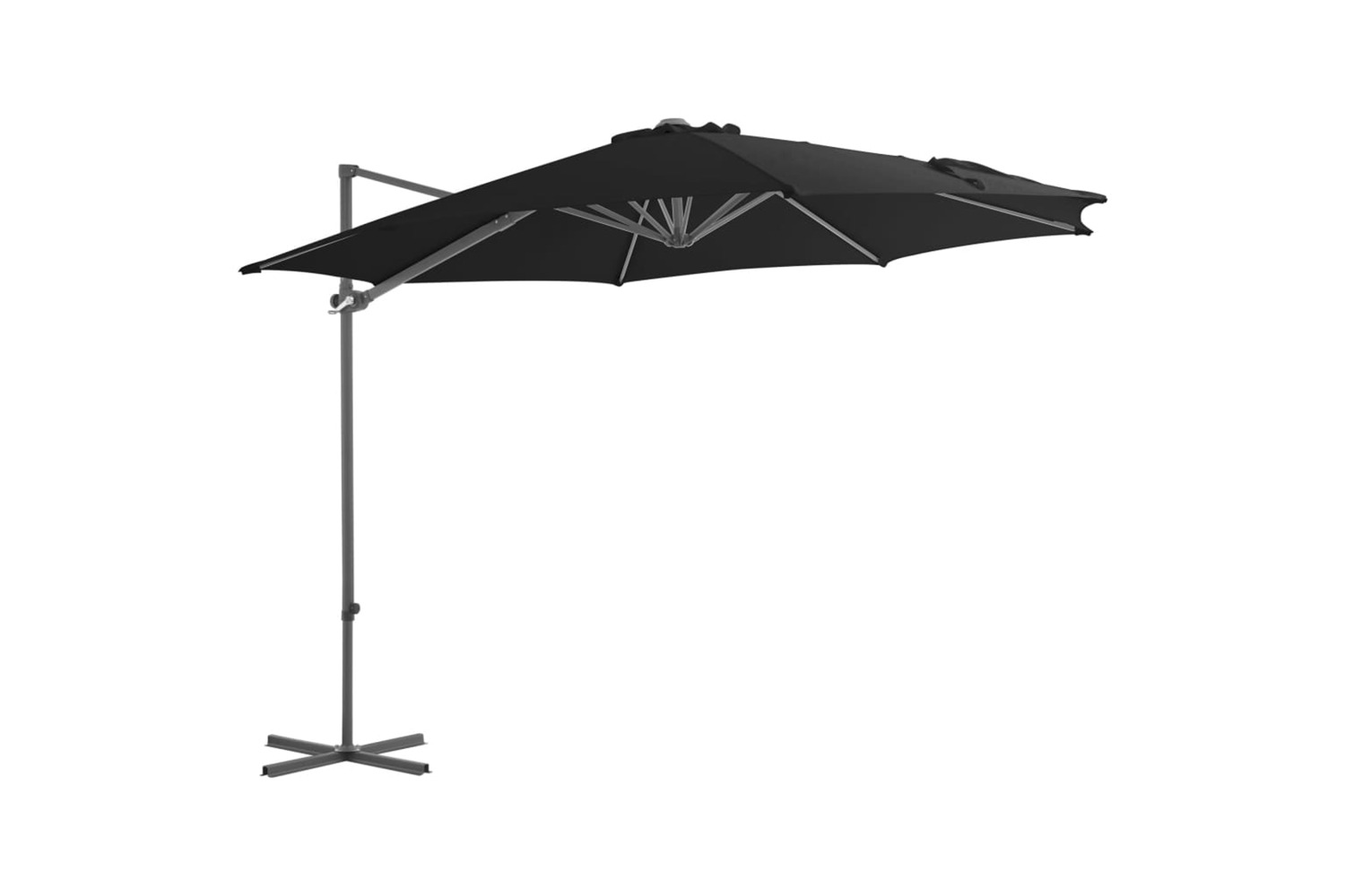 vidaXL 46998 Cantilever Umbrella With Steel Pole Black 300cm