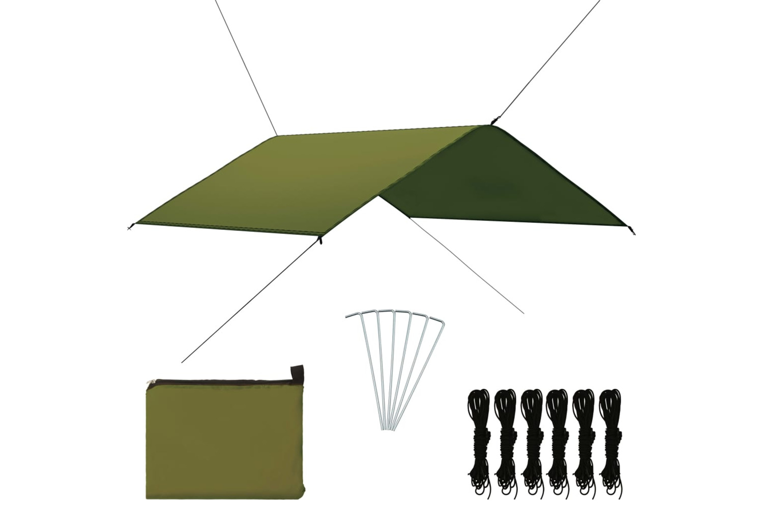 vidaXL 93061 Outdoor Tarp 4x4 M Green