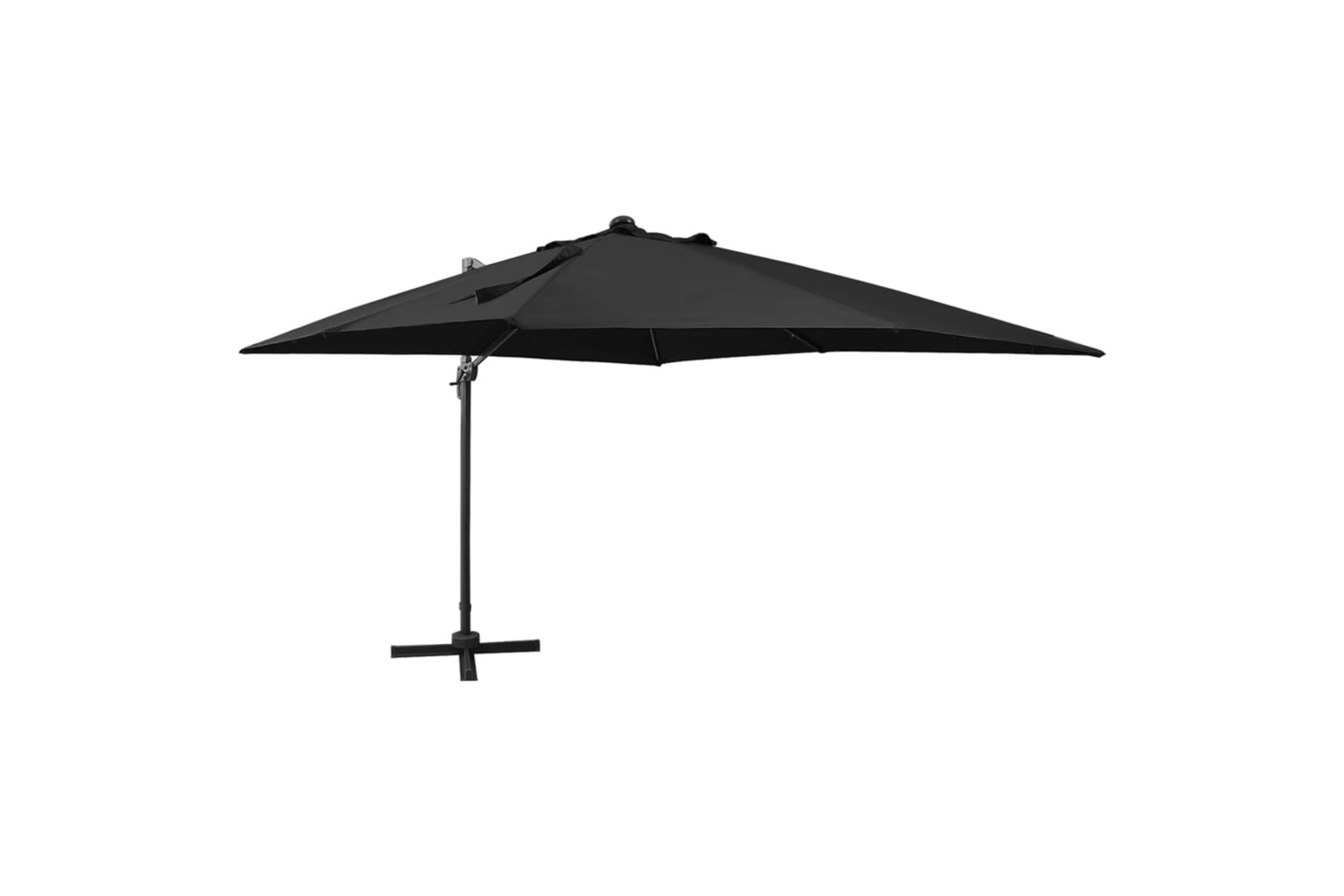 Vidaxl Cantilever Umbrella With Pole And Led Lights Black 300 Cm