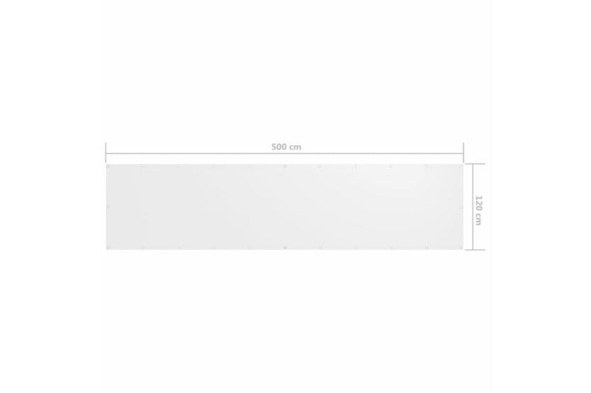 Vidaxl 134898 Balcony Screen White 120x500 Cm Oxford Fabric