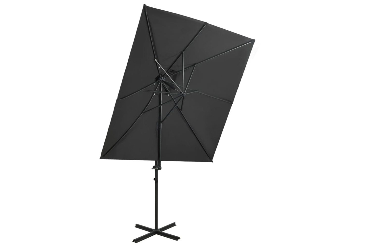 vidaXL 312362 Cantilever Umbrella With Double Top Anthracite 250x250cm