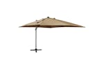 Vidaxl Cantilever Umbrella With Pole And Led Lights Taupe 300 Cm
