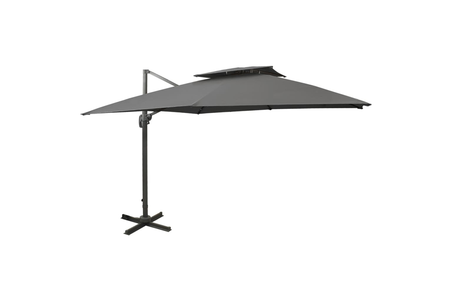 vidaXL 312372 Cantilever Umbrella With Double Top 300x300cm Anthracite
