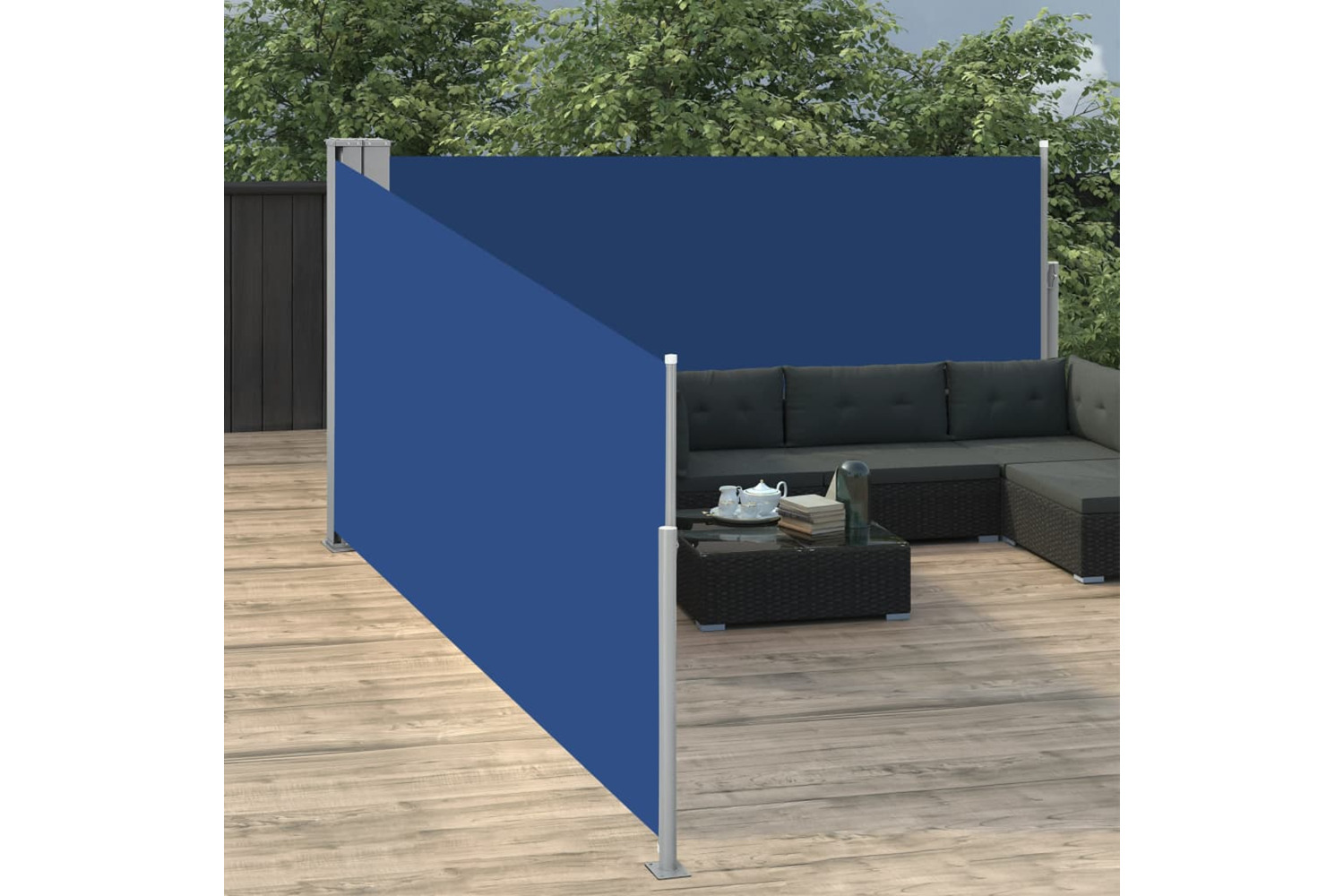 vidaXL 48482 Retractable Side Awning Blue 120x1000cm