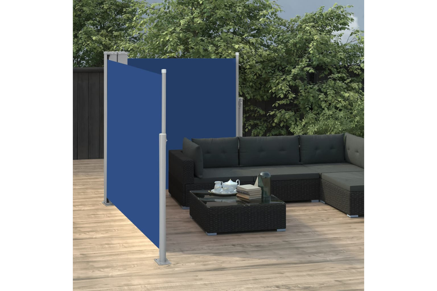vidaXL 48452 Retractable Side Awning Blue 120x600cm