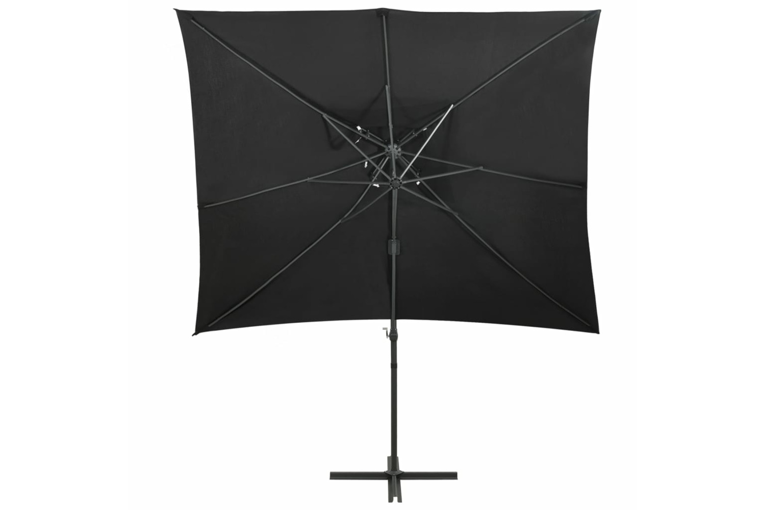 vidaXL 312364 Cantilever Umbrella With Double Top Black 250x250cm