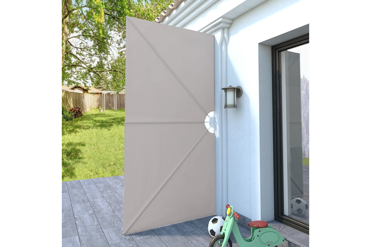 vidaXL 44568 Collapsible Terrace Side Awning Cream 300x150cm