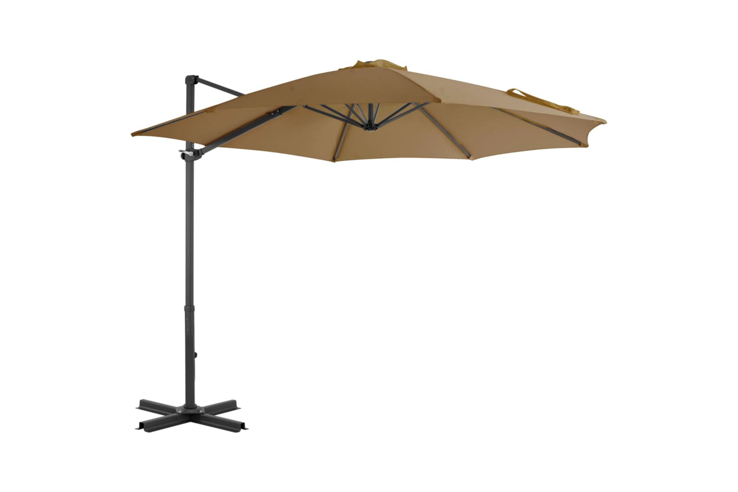 vidaXL 44623 Cantilever Umbrella With Aluminium Pole Taupe 300cm
