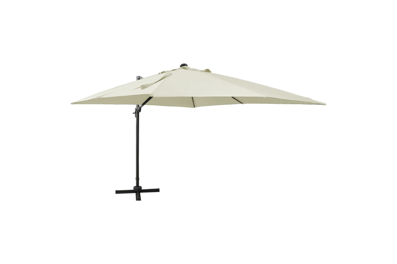 Vidaxl Cantilever Umbrella With Pole And Led Lights Sand 300 Cm