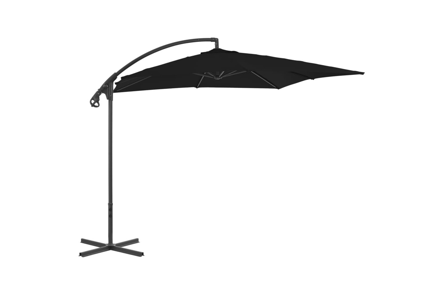 vidaXL 312512 Cantilever Umbrella With Steel Pole 250x250cm Black