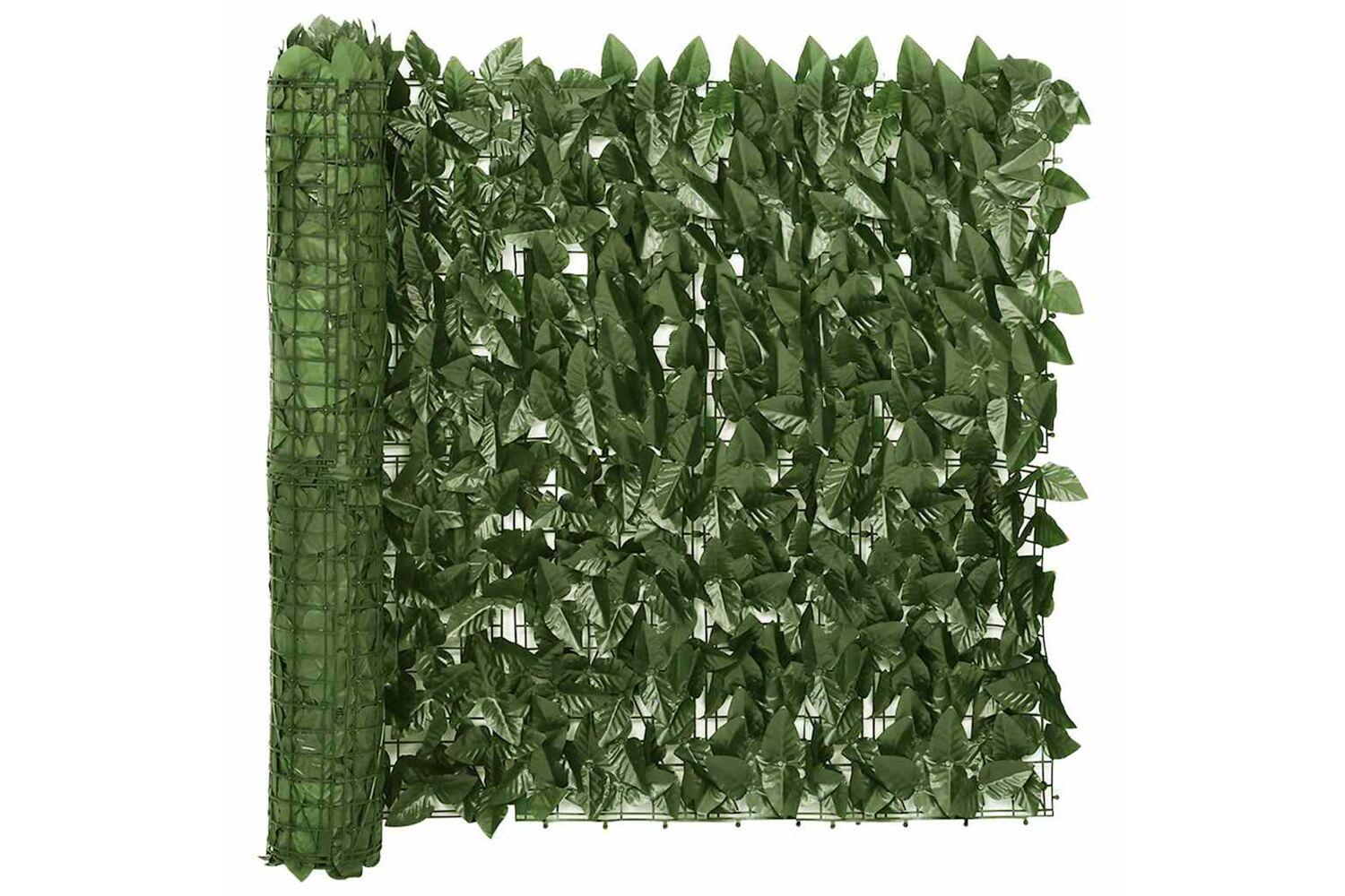 vidaXL 315486 Balcony Screen With Dark Green Leaves 600x75cm