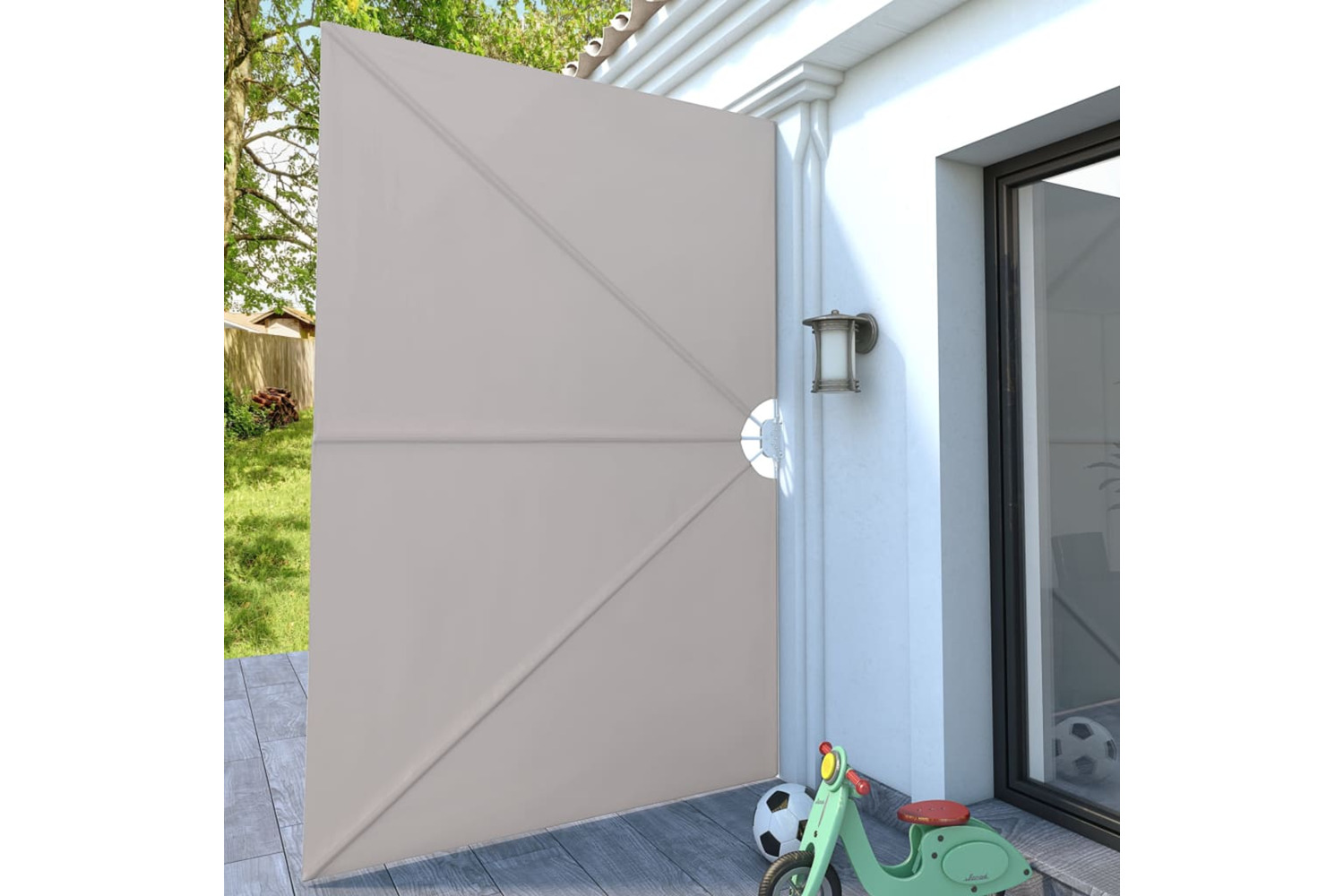 vidaXL 44569 Collapsible Terrace Side Awning Cream 300x200cm