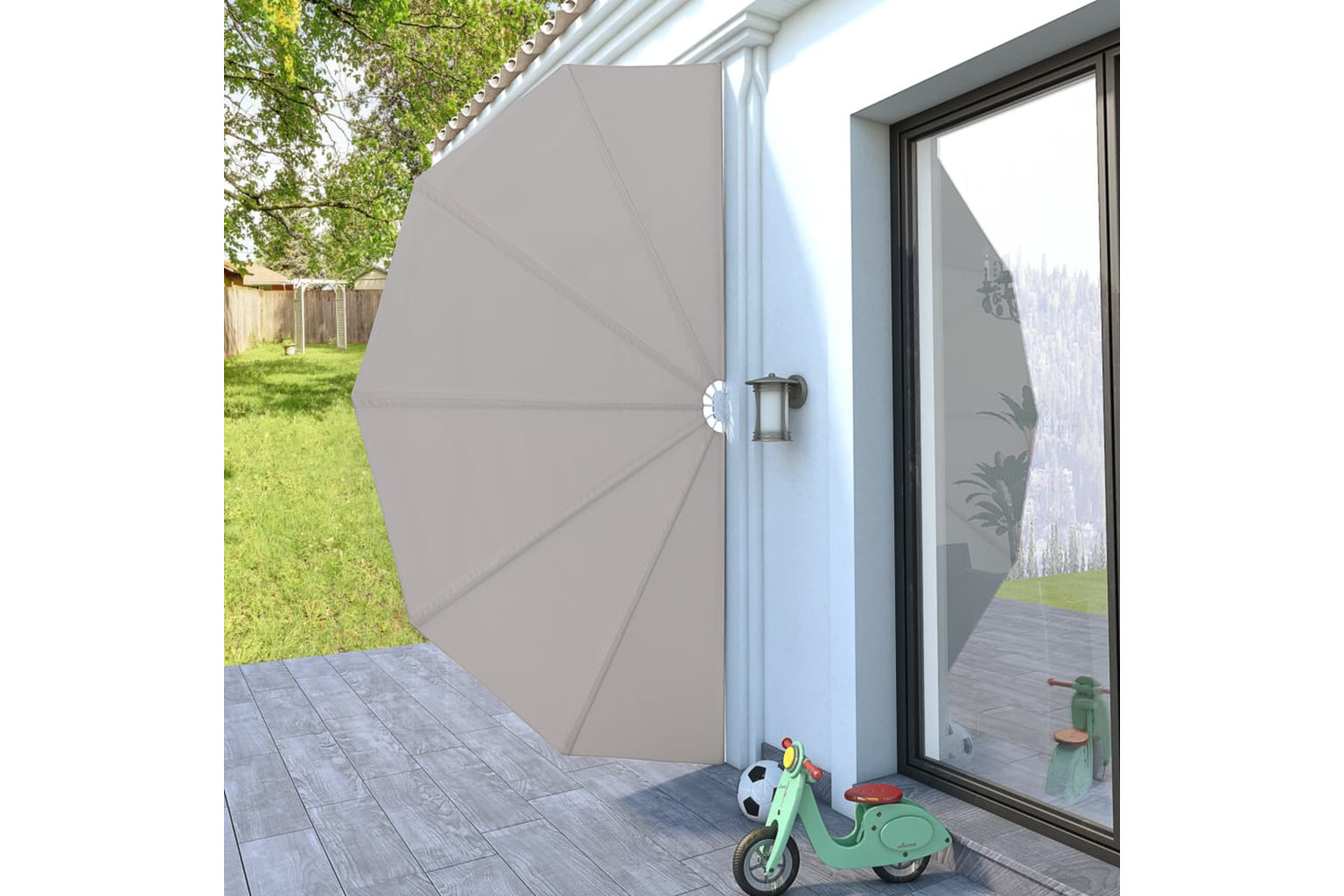 vidaXL 44578 Collapsible Terrace Side Awning Cream 200cm