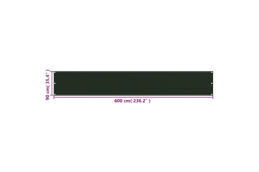 Vidaxl 310975 Balcony Screen Dark Green 90x600 Cm Hdpe