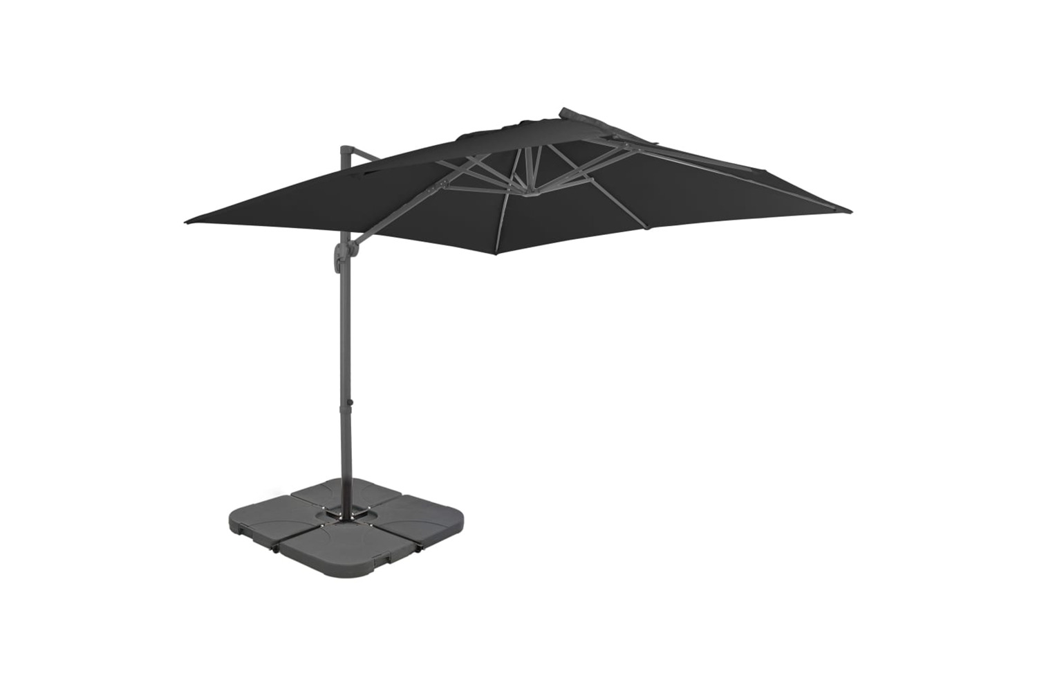 vidaXL 276346 Outdoor Umbrella With Portable Base Anthracite