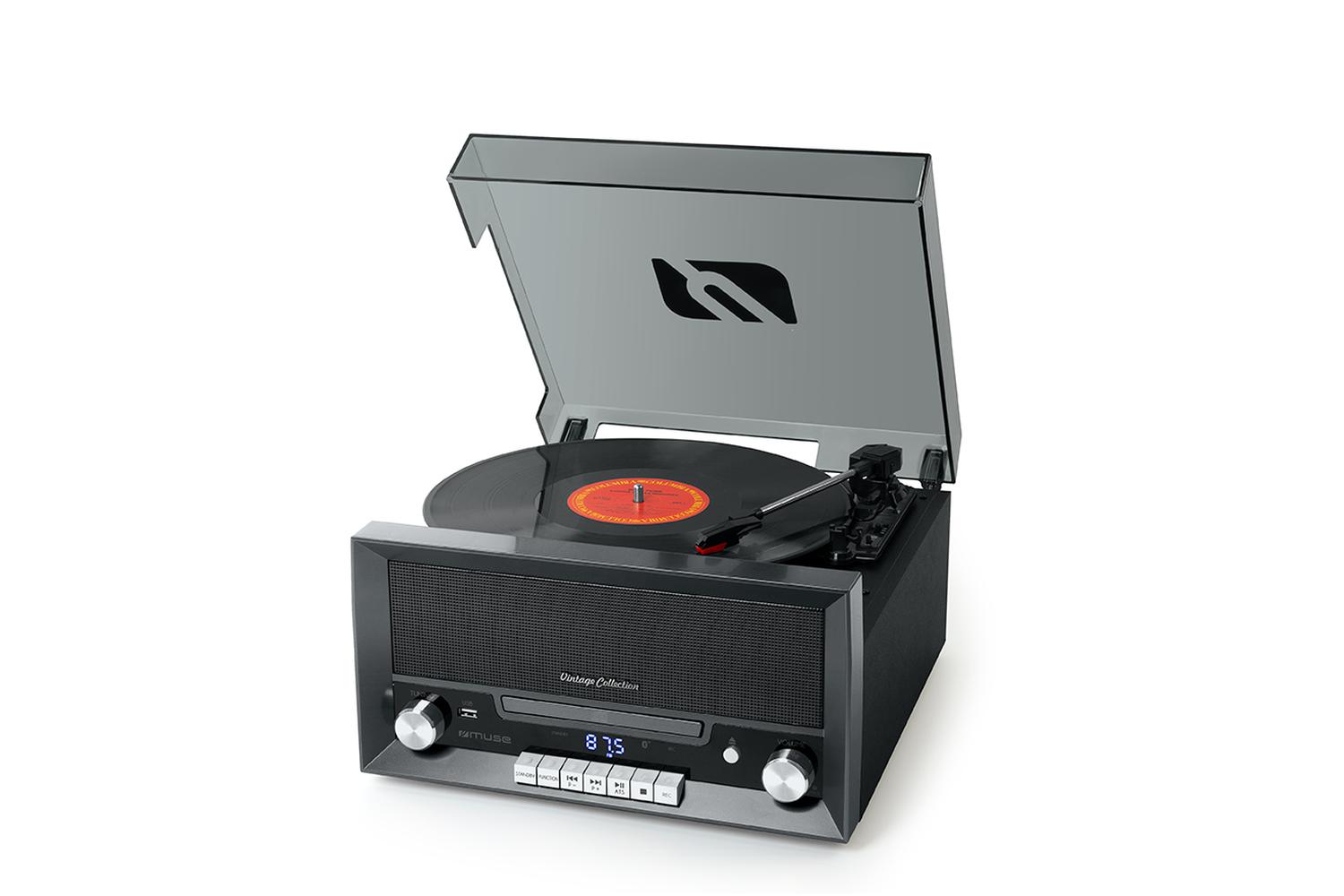 Muse Turntable Micro System | Usb Port | 20w - Dark Silver
