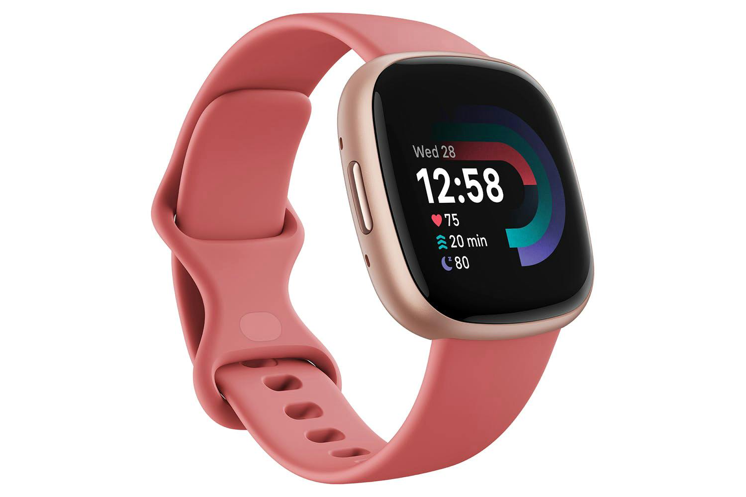 Fitbit Versa 4 Smartwatch, Pink Sand & Copper Rose